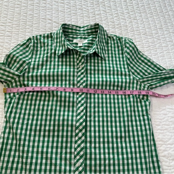 1901 Green and White Gingham Formal Button Down Shirt - Picture 5 of 13